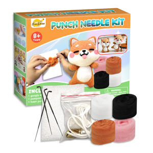 Kit de Démarrage pour Enfants : Adorable Poupée en Feutre de Laine DIY, Artisanat 3D, Animaux Tricotés Faits Main, Feutrage à l'Aiguille - Product Image 1