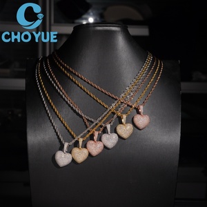 จี้รูปหัวใจ CHOYUE ประดับโมอิสซาไนต์ เงินแท้ 925 ชุบทอง 18K เครื่องประดับหรูหราสำหรับทุกเพศ เหมาะสำหรับใส่ทุกวัน - Product Image 6