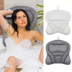 Vente en gros de nouveau <span class=keywords><strong>coussin</strong></span> d'oreiller de bain en forme de queue de poisson accessoires de <span class=keywords><strong>baignoire</strong></span> ergonomie oreiller de <span class=keywords><strong>baignoire</strong></span> spa en maille d'air 4D avec crochet - Product Image 2