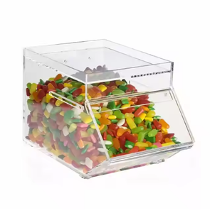 Acrylic Kẹo Thùng Cấp Thực Phẩm Cao Thùng H35Cm 2 Nắp Cho Snack Thức Ăn Vật Nuôi Gạo Hạt Mall Bán Lẻ <span class=keywords><strong>Counter</strong></span> Top - Product Image 5