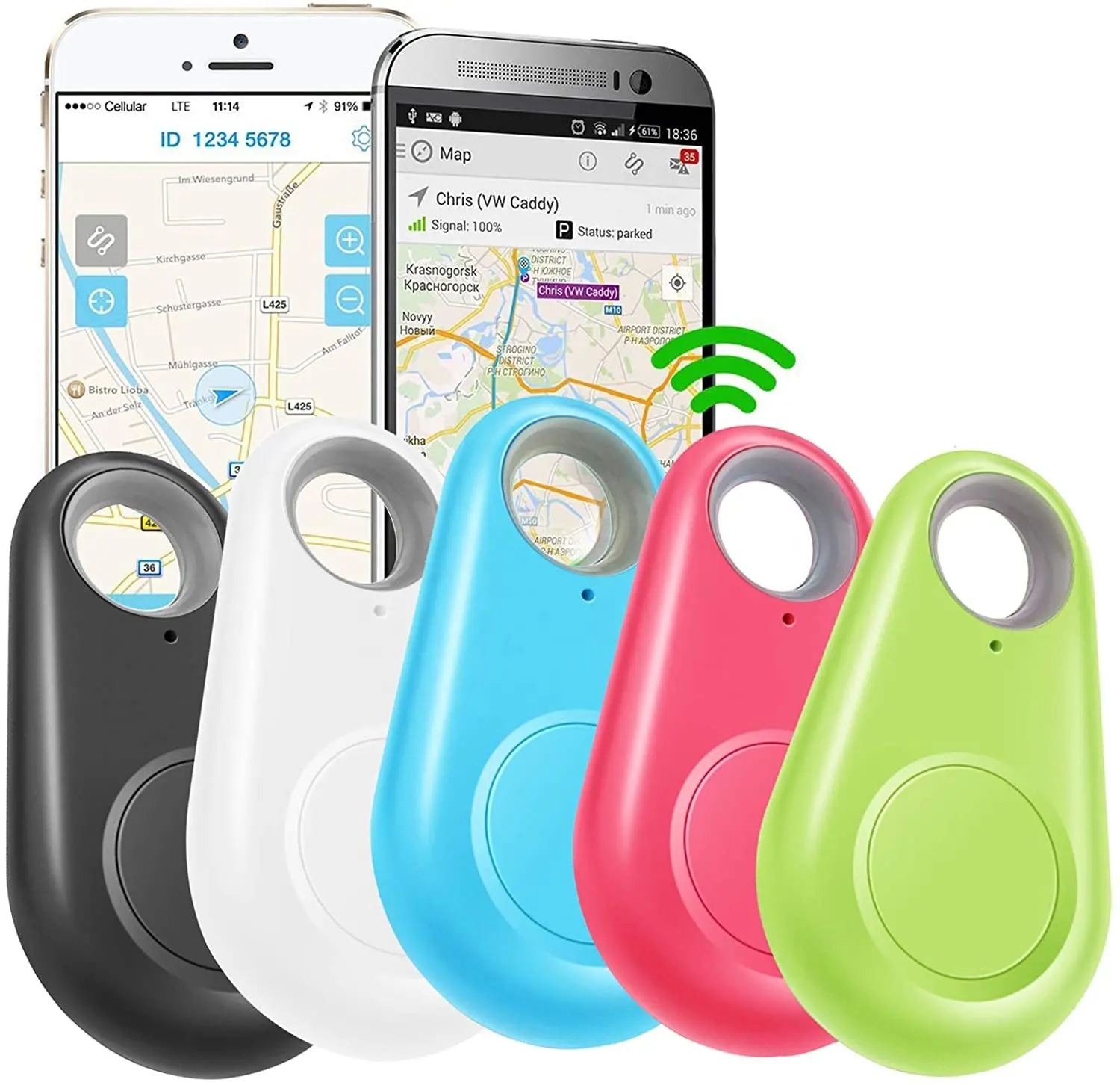 Porte-clés fouet intelligent avec traceur GPS, alarme sans fil, Anti-perte, vente en gros, 4 pièces