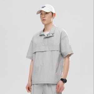 2024 été nouvelle tendance rétro vêtements de sport décontractés hommes femmes surdimensionné T-Shirt à manches courtes tissu tissé conception vierge - Product Image 2