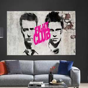 Grande Decorazione Murale, <span class=keywords><strong>Arte</strong></span> Graffiti, <span class=keywords><strong>Arte</strong></span> Fight Club, Decorazione per Man Cave, Opera d'<span class=keywords><strong>Arte</strong></span> per Soggiorno - Product Image 2