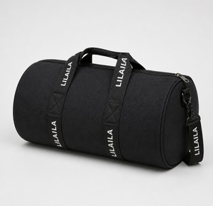 Bolsa de Lona Negra para Viaje OEM ODM, con Logotipo Personalizado Impreso, Gran Capacidad, Cierre de Cremallera, Bolsa Deportiva para Gimnasio - Product Image 2