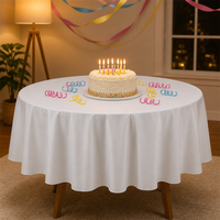 Nappe en plastique blanche PEVA, couleur unie, imperméable, résistante aux plis, jetable, pour mariage, banquet, fête, hôtel