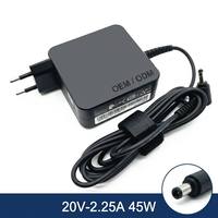Pengisi Daya Laptop Tahan Api 45W 20V 2.25A Ujung Ramping 4.0*1.7mm Warna Kuning untuk IdeaPad 110/310/320/330