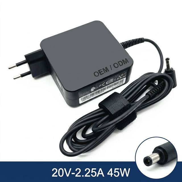 45W Fireproof Laptop Charger 20V 2.25A Slim Tip 4.0*1.7mm Yellow Power Supply for IdeaPad 110/310/320/330