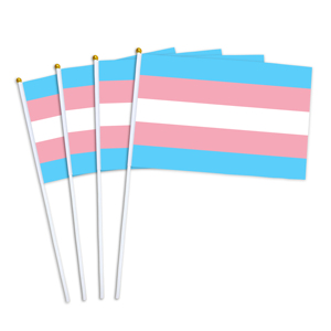 Drapeaux de la fierté transgenre personnalisés en gros, imprimés sur tissu polyester avec votre logo - Product Image 1