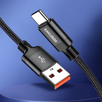KAKUSIGA kabel Data pintar tipe-c 1M, pengisian daya Cepat 3A performa tinggi untuk ponsel/Tablet/PC