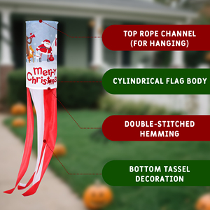 Decoración Navideña para Ductos de Aire 75D, Santa Claus de 30*45CM con 6 Tiras de Gráficos Impresos Digitalmente de 5*60CM - Product Image 3