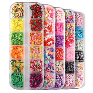 Rodajas de arcilla polimérica de cerámica suave 3D fruta flor estrella corazón nube suministros accesorios caja de rejilla decoración de <span class=keywords><strong>uñas</strong></span> - Product Image 1
