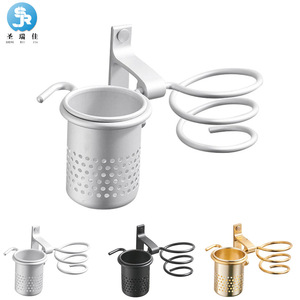 Soporte de pared para secador de pelo Saint Ruijia, de aluminio, multifuncional, para baño, con soporte para cepillo y peine. - Product Image 5