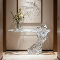 Table basse en résine transparente moderne de luxe, faite à la main, écologique, meubles de salon pour la décoration de villa