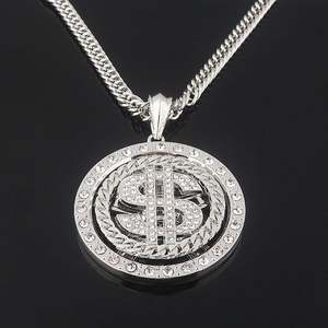 2025 nouveauté Europe et amérique Hip Hop Street Dollar platines collier Rap HIPHOP Turnables Dollar pendentif - Product Image 4