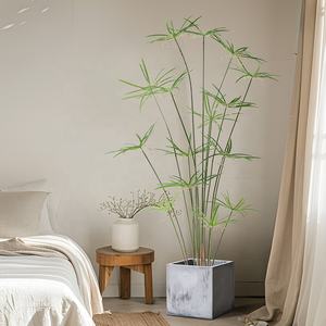 Vente en gros de <span class=keywords><strong>moulin</strong></span> <span class=keywords><strong>à</strong></span> <span class=keywords><strong>vent</strong></span> artificiel en plastique de haute qualité, herbe en pot, style nordique, écologique, toucher réaliste et naturel, 213 cm - Product Image 2