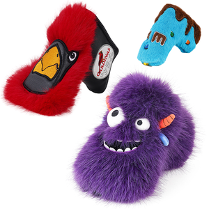 В наличии: Забавный плюшевый чехол для клюшки для гольфа в виде фиолетового монстра, красного птица или синего меча - Product Image 1