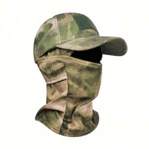 Casquettes de baseball camouflage en gros en stock avec cagoule de moto intégrée, 100% coton, unisexe, boucle en cuivre doré, tissu courant - Product Image 5