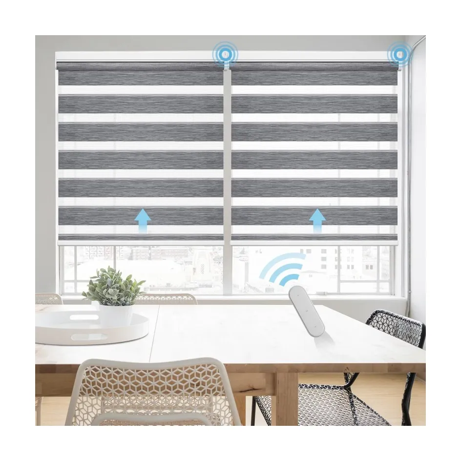 Hot Selling Electric Alexa Google Life App Remote Control Zebra Roller Blinds For Windows