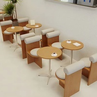 Style nordique Booth Banc Sièges Café Restaurant Table Chaises Ensemble En Cuir Canapé Meubles En Bois Massif Cadre Meubles