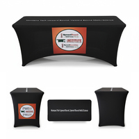 Impresión de logotipo de Mantel personalizado en poliéster duradero resistente a la decoloración para cubiertas de mesa de stand de exposición