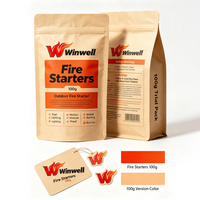Allume-feu en laine de bois Winwell Factory pour barbecue, 100 pièces, allumage rapide pour le camping, approvisionnement en vrac