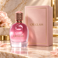 Flacon de parfum de luxe personnalisé en verre effet cristal vide 80 ml, flacon pulvérisateur rond pour emballage de parfum arabe
