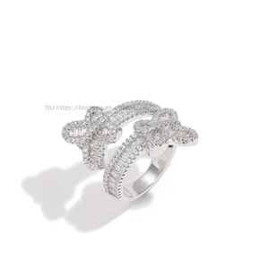 Open <b>Ring</b> Hip Hop's New Copper-<b>set</b> Zircon <b>Ring</b> - Product Image 4