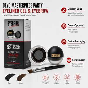 OEUO OEM 2 <span class=keywords><strong>en</strong></span> 1 <span class=keywords><strong>Gel</strong></span> Crème Eyeliner et Sourcils <span class=keywords><strong>en</strong></span> Maille 36H Imperméable Anti-Bavures Noir Marron avec Pinceau pour Sourcils - Product Image 6