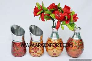 Vases à fleurs en aluminium, étain, brillant, poli et rond Pots et vases à fleurs de qualité supérieure pour les mariages et les fêtes - Product Image 4