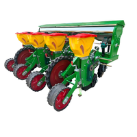 Semoir tout-terrain à double disque pour semis direct, 4 rangs, semis intégrés, fertilisation profonde, haute productivité, équipé d'une boîte de vitesses robuste