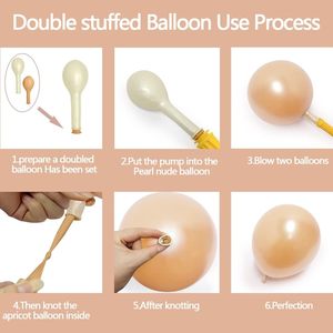 Meilleure vente : Guirlande <span class=keywords><strong>de</strong></span> ballons double peluche nacrés, en latex épais, couleur ivoire, abricot et beige, pour décoration d'arche <span class=keywords><strong>de</strong></span> fête d'anniversaire, très populaire - Product Image 4