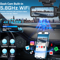 Dashcam Mobil 4K 3.2" Lensa Ganda Depan dan Belakang dengan WiFi 5G, GPS Logger, Sudut 170°, Perekam DVR Black Box Mobil dengan Layar IPS