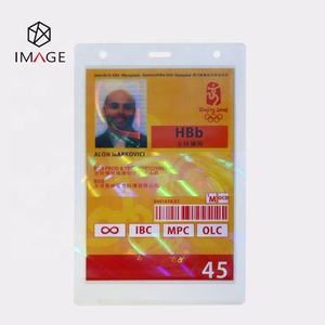 20 Mil Pre Punched Holographic ID Badge <strong>Laminating</strong> <strong>Pouches</strong> with Holes - Product Image 4