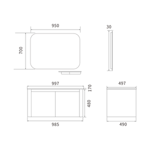Meuble-lavabo mural en <span class=keywords><strong>bois</strong></span> massif au design moderne, taille standard, avec miroir LED et <span class=keywords><strong>armoire</strong></span> <span class=keywords><strong>à</strong></span> <span class=keywords><strong>pharmacie</strong></span>, garantie 5 ans, robinet inclus - Product Image 6