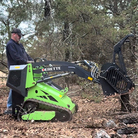 Chargeuse Compacte sur Chenilles Derette 450 avec Broyeur Forestier et Moteur Essence Honda 23 Ch à Vendre