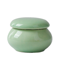 Pot scellé de style vintage chinois, mini pot en céramique avec couvercle, 20 ml, petit récipient de rangement en porcelaine brillante pour le thé, les cosmétiques