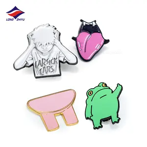 Longzhiyu Professional Custom Pink Soft Enamel Badge with Your Own Design Colorful Cartoon Animals Gold Plating Metal Lapel Pins