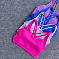 Nouveau soutien-gorge de sport double face à maintien élevé, écologique, respirant, dos croisé, antichoc, push-up, pour yoga et fitness, avec fermeture avant
