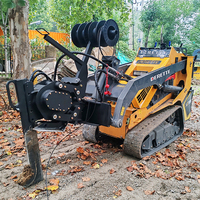 Mini chargeuse sur pneus Derette XC1100 avec accessoire de charrue vibrante Hydraulique à haut débit pour l'installation de tuyaux et de câbles