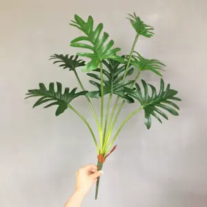 Зеленый куст филодендрон селлум лист искусственные листья для цветочной композиции домашний магазин для вечеринки Ландшафтный Декор
