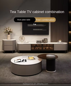 Soporte de <span class=keywords><strong>tv</strong></span> bajo clásico funky de madera retro de cuero de diseño vintage a la venta - Product Image 2