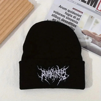 Bonnet d'hiver chaud pour femmes et hommes, style gothique street punk, tricoté, 100% acrylique, tendance, pour rester au chaud