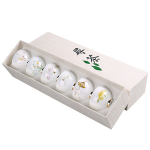 Set da Tè in Porcellana Bianca Dipinta a Mano, Tazza da Degustazione per Uso Domestico, Set da 6 Tazzine Kung Fu - Product Image 5