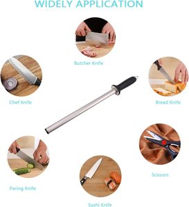Diamond Oval Honing Rod for Everyday Use Steel Butcher <b>Knife</b> <b>Sharpener</b> Sharpening Rod - Product Image 3