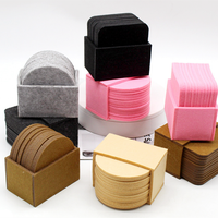 Sous-verres ronds en feutre coloré découpés au laser de 10 cm, épaisseur 5 mm, avec support, et sets de table en feutre en forme de support pour la vente en gros
