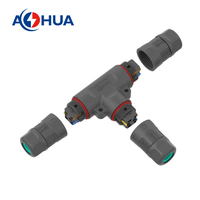 AHUA Ventes d'usine 300V 15A 2Pin T Câble Splitter/Connecteur M20 Assemblé LED Lighting Power Plug IP68 2Pin Quick-Locked Joint