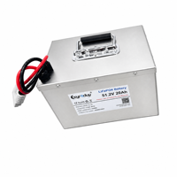 Paket Baterai Lithium LiFePO4 48V 51.2V 20Ah 1024Wh Cangkang Baja untuk Robot Transportasi Gudang AGV Gerobak Kargo Mobile
