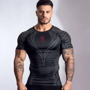 Fight Wear Clothes Supplier Long Sleeve Sublimated Compression Rashguard Men Rash Guard Printed