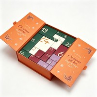 Luxuriöser Weihnachts-Countdown-Kalender mit Individualisierung, 12/24-Tage Überraschungsbox für Schokolade, Kosmetik, Geschenke und Schmuck, Verpackung in Papierbox