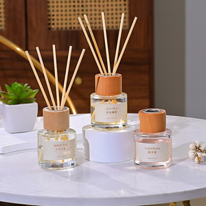 Northern Mu Reed <b>Diffuser</b> 50ml Wooden <b>Cap</b> Gardenia White Tea Fragrance Home Indoor Air Freshener - Product Image 3